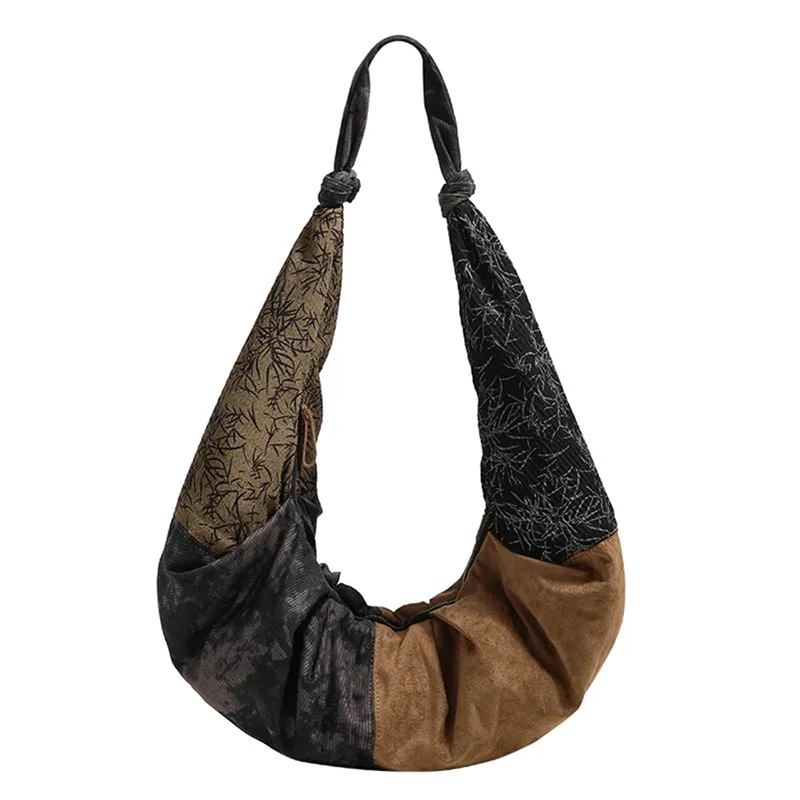 

Сумки через плечо большой емкости для женщин, мягкая ткань, лоскутная сумка на плечо в этническом стиле, новые высококачественные изысканные сумки-бродяги