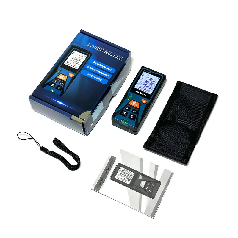 120m 50m Red Laser Distance Meter Rangefinder with Horizontal Laser Tape Measure