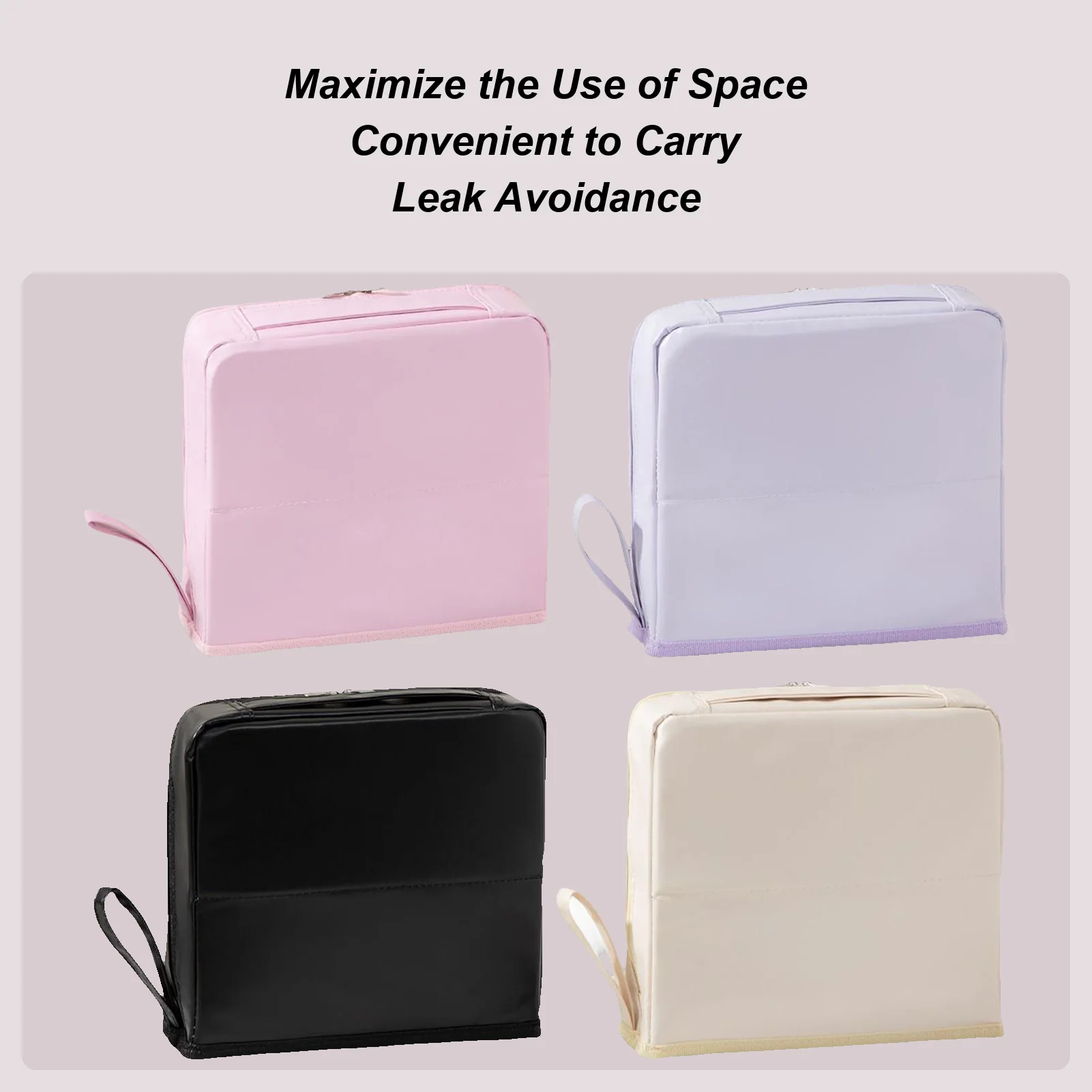 

Travel Makeup Bag Stand up Makeup Bag Waterproof Portable Case with Compartments Organizer Storage for Home Camping Toiletries