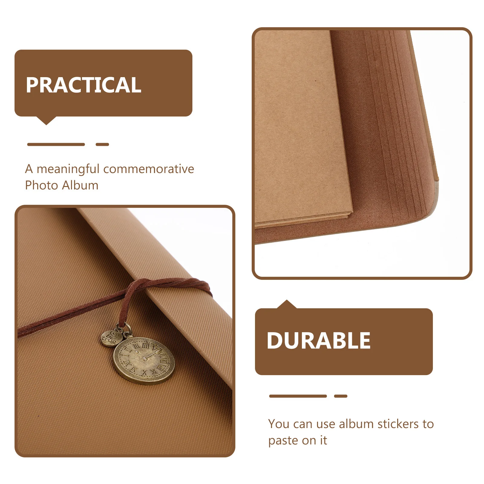 

Vintage Scrapbook Photo Album Exquisite DIY Family Memory Book Birthday Gift Retro Style Photo Container