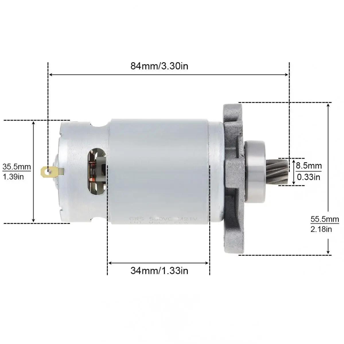 8 Teeth RS550 DC Motor High Power Reciprocating Saw Motor  Helical Teeth Gear for Electric Saber Saw Handheld Cutting