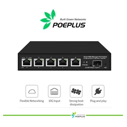 Web managed 5  Ports 2.5G RJ45 PoE or non poe with  1*10G SFP+ Uplink Switch