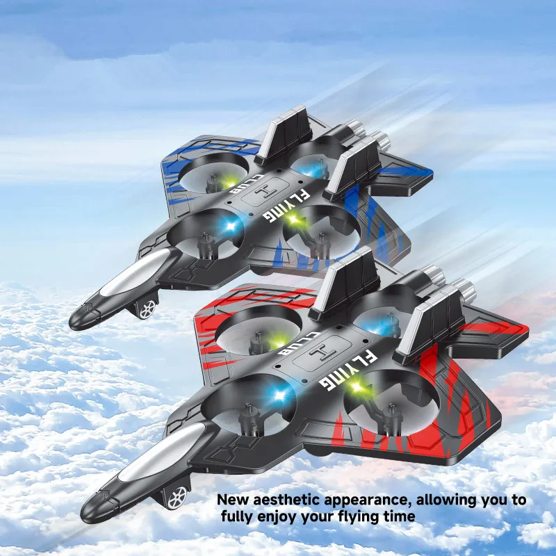 

2025 New CZ01 Glider Flying Helicopter RC Hobby Jet Plane 2.4G Stunt Remote Control Foam Fighter Airplane Toy Drone With Light
