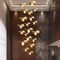 Nordic modern chandelier pendant light kitchen lotus ceiling lamp living room lightning cuisine copper home bedroomdecorativos