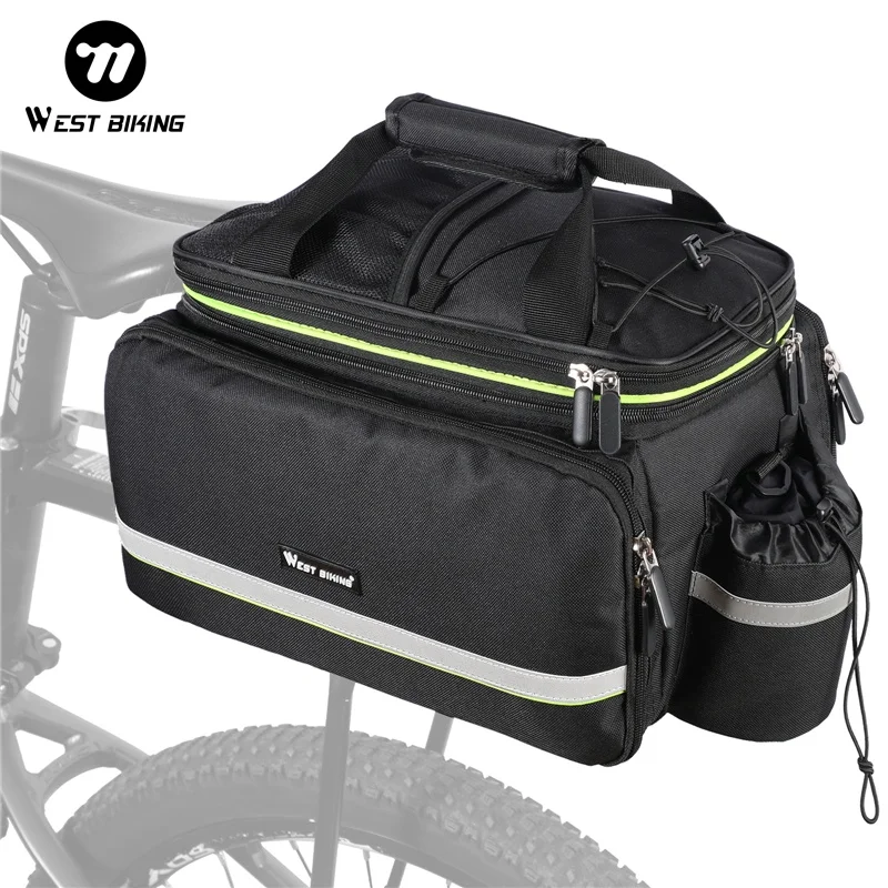 Bolsa Trasera Expandible Impermeable para Bicicleta WEST BIKING, 20-35L, con Cubierta para Lluvia y Tira Reflectante para Ciclismo