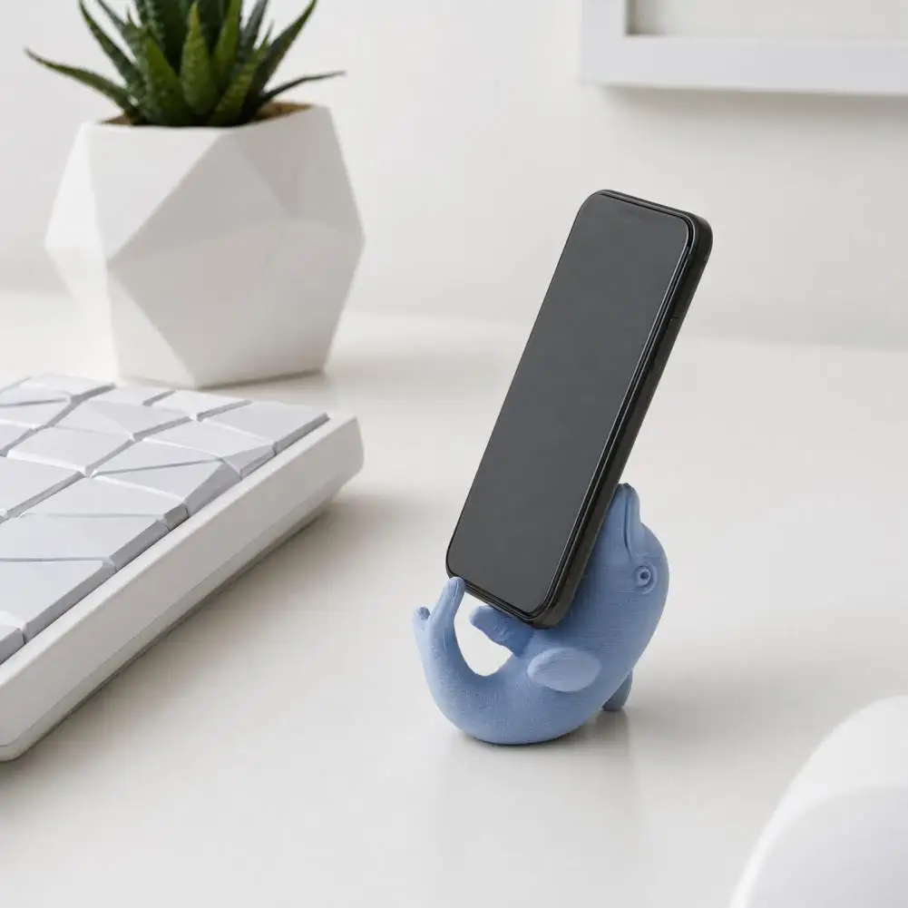 Mobile Device Holder 3d Printed Cute Dolphin Phone Stand Universal Desktop Holder for Cellphone Vertical Dual-mode Display Matte