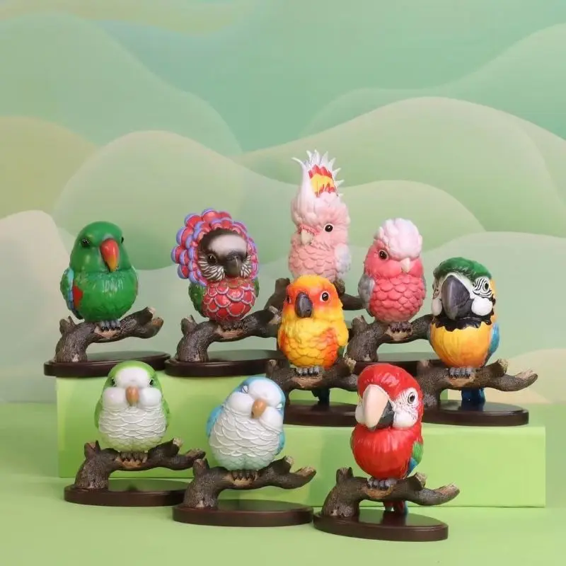 Caliente Original loro simulación Animal Mini Qversion figura de acción modelo juguete regalo ornamento arte Toyartoon personaje colección juguete