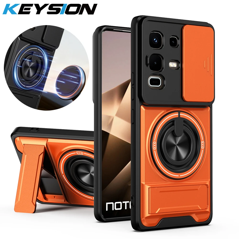 Funda Magnética KEYSION para Infinix Note 50 4G 50 Pro+ 50S 50X 5G con Protección de Cámara Deslizante, Soporte Vertical y Resistente a Impactos