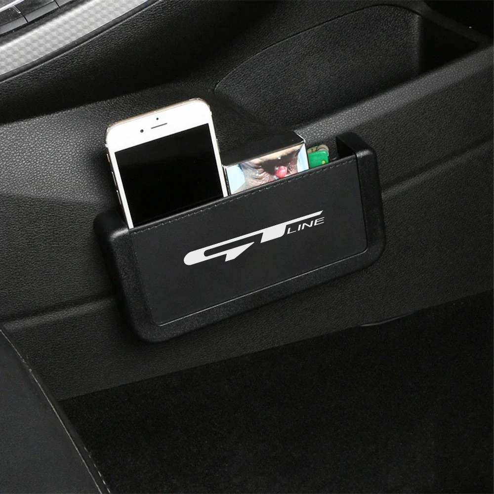 PU Leather Car Seat Side Hanging Storage Box For Kia GT Line Elantra Sportage Rio Ev6 SELTOS Auto Dashboard Holder Pocket