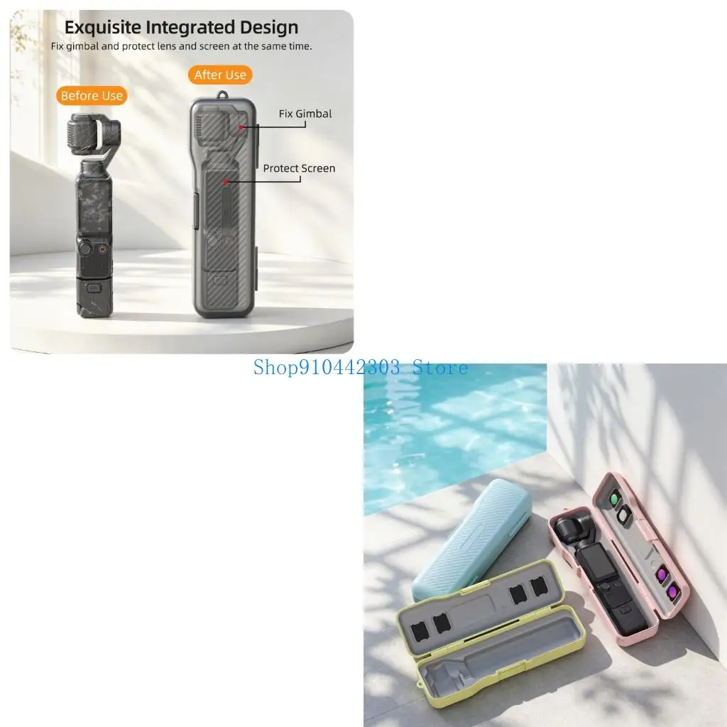 652F Hard Shell Pocket Camera Case for Pocket 4/3 with Front Fastener, Separate Filter Storage, and Soft Lining