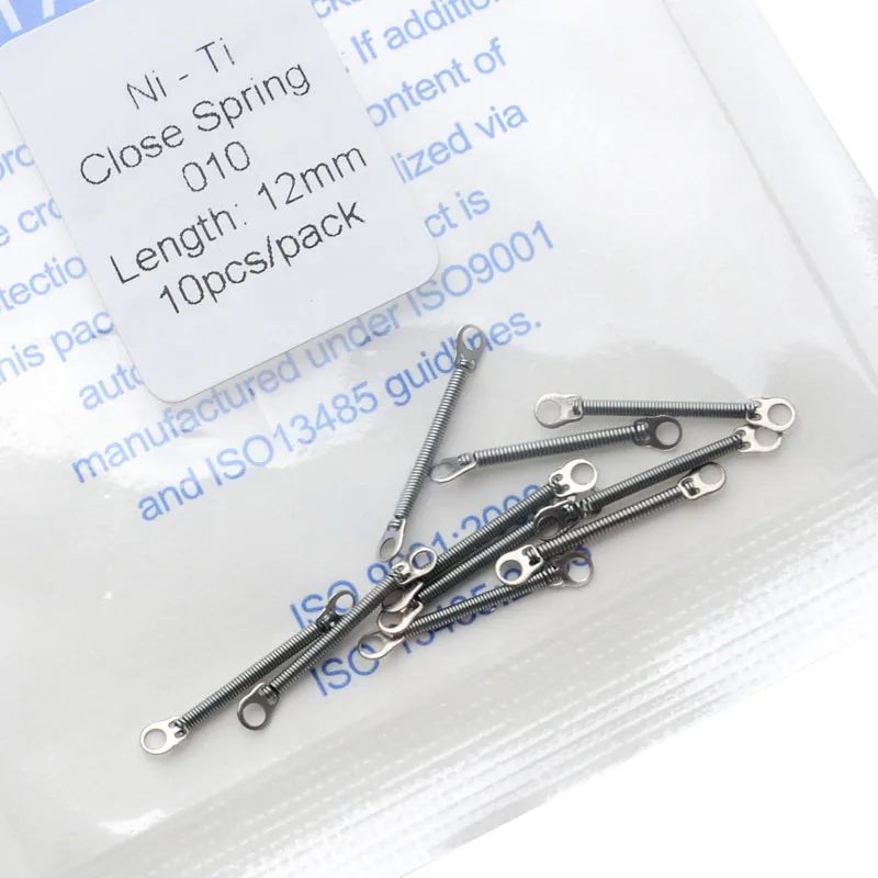 10pcs/Pack AZDENT Dental Orthodontic Close Coil Spring Niti Anterior Teeth Tooth Torque with Big Pull Ring 0.010/0.012*6/9/12mm