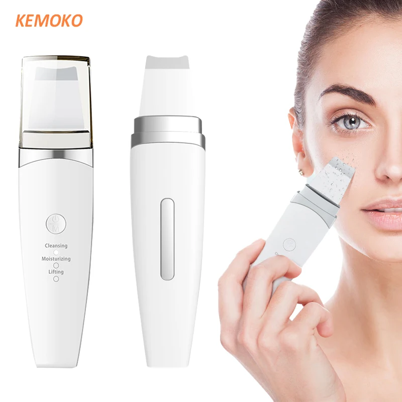 Removedor de cravo ultrassônico, purificador de pele, limpador facial, pá de descascamento, máquina de limpeza facial profunda, espátula, dispositivo de beleza facial