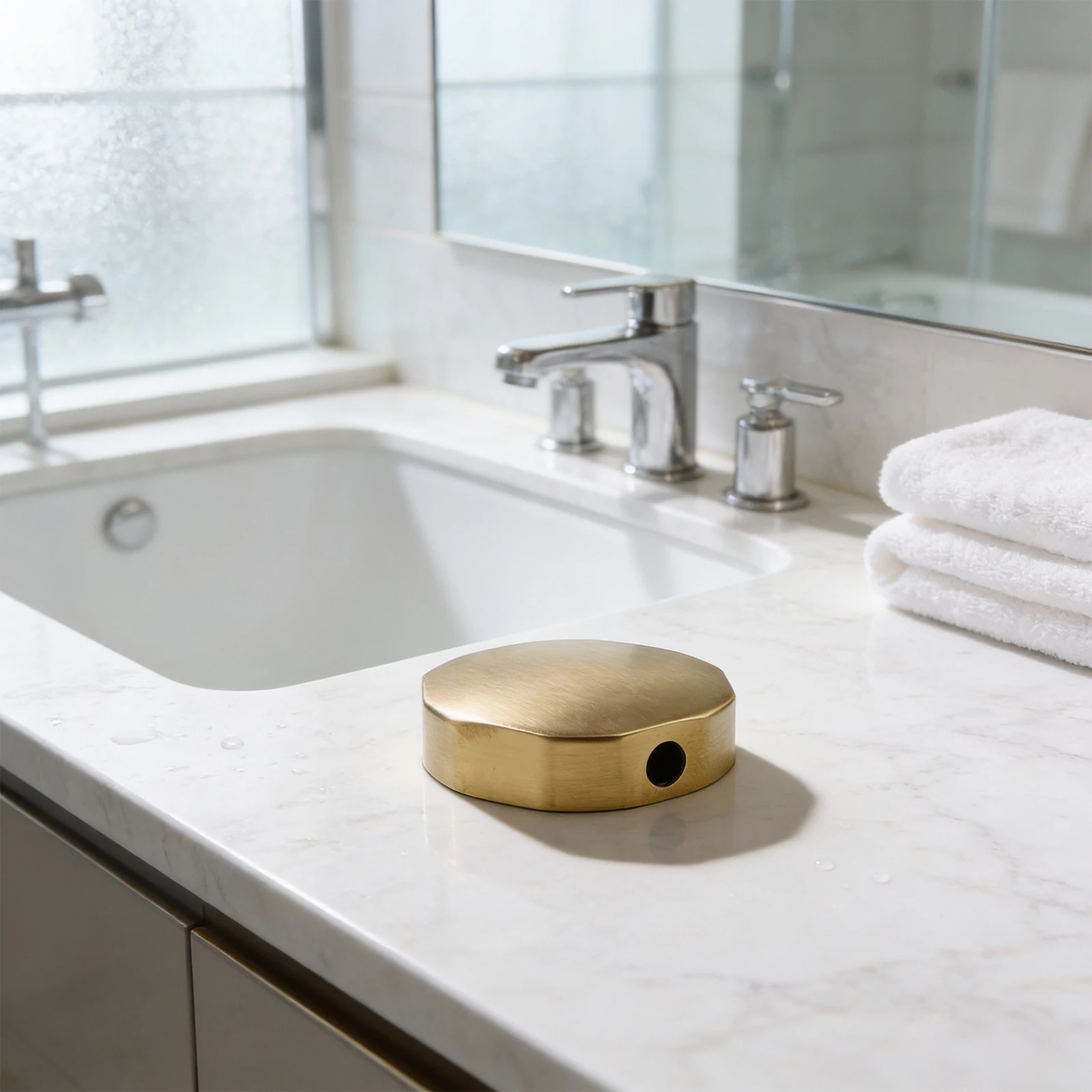 Bathroom Renovation Brushed Gold Bathtub Knob Easy Install Bathtub Knob Overflow Prevention User-friendly Design