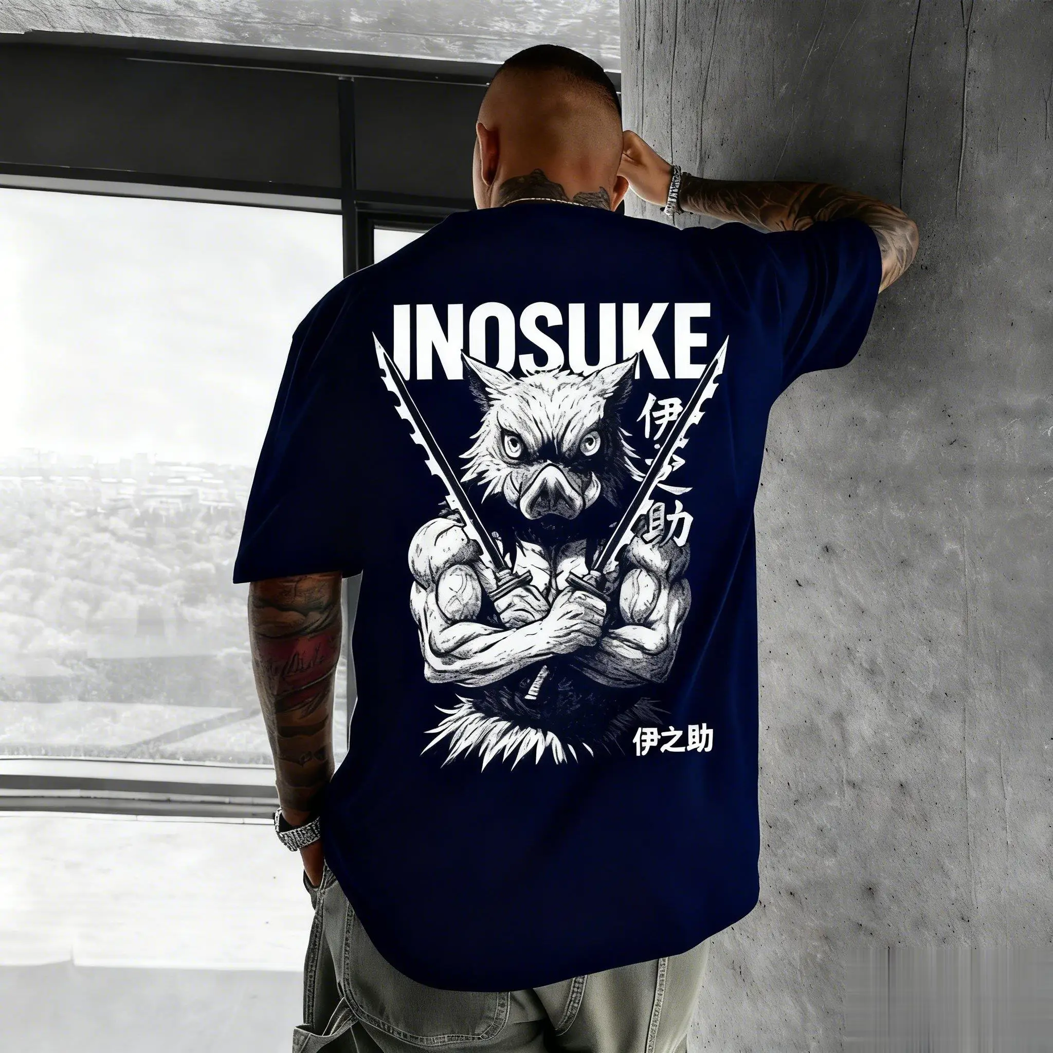 Dämon Slayer Inosuke Anime T Shirt Männer Frauen Baumwolle Kurzarm Sommer T Casual Streetwear Grafik Drucken Top 2026 Neue Mode