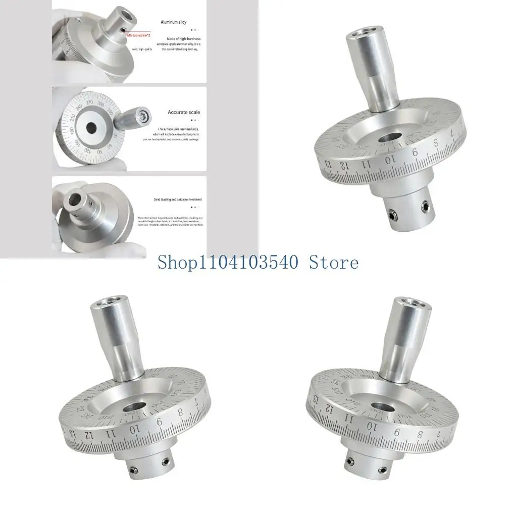 02DC Replacement Lathe Handwheel with Light Engraved Marking , Metal Wheel Body and Manual Crank Handle for Equipment Service