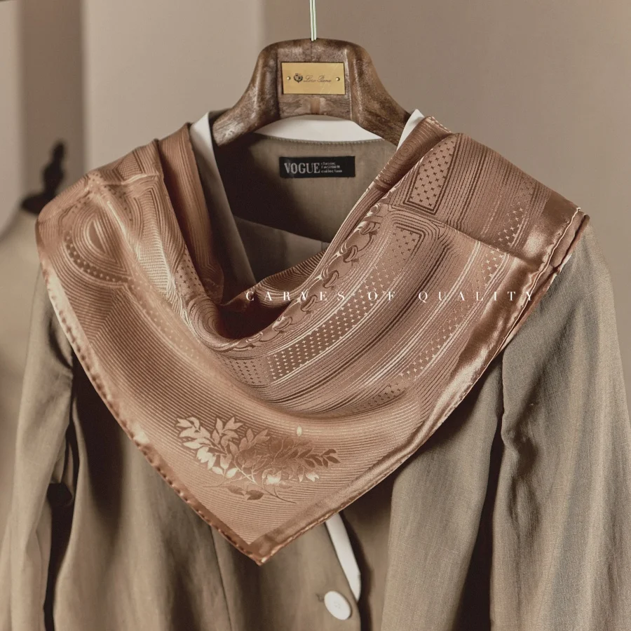 high-end-silk-scarf-women's-vintage-style-19-momme-embroidered-heavyweight-square-necktie-65cm-multi-functional-geometric-pat