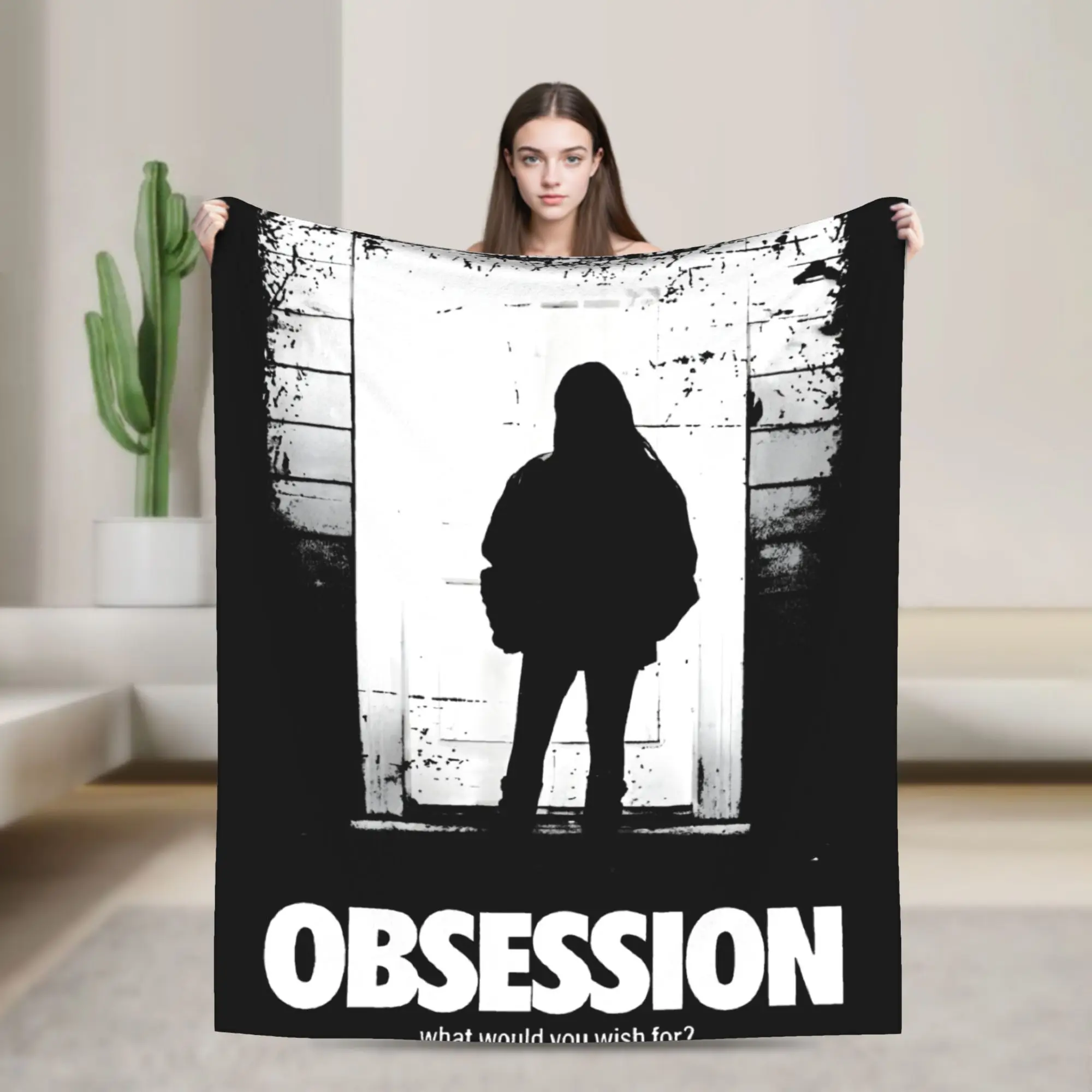 OBSESSION Movie 2026, Horror Movie Graphic Blankets   Flannel Throw Blanket Bedding Couch Portable Soft Warm Bedsprea