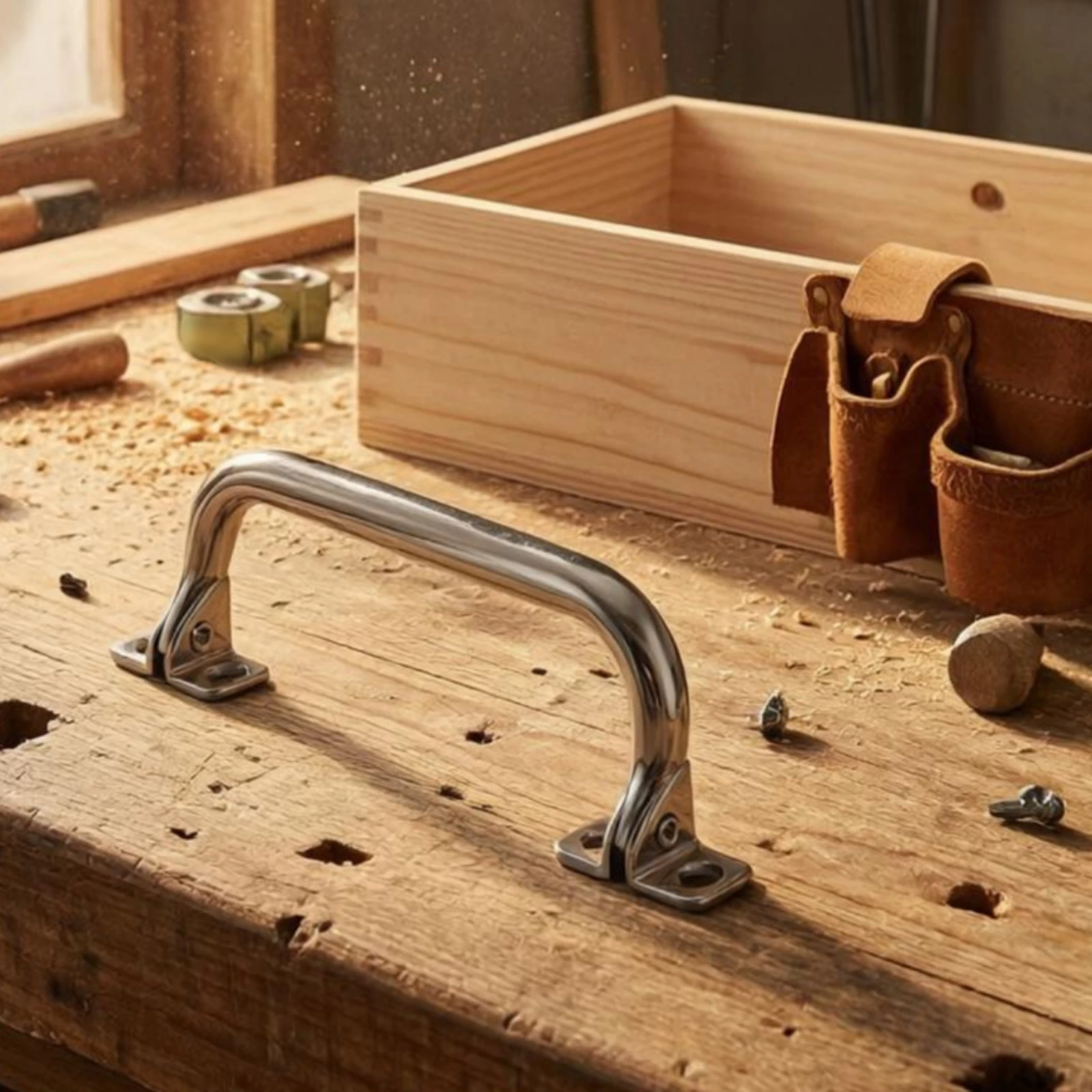 Folding Round Handle Fold-down Stainless Steel Pull Handle Home Hardware Smooth Grip Corrosion Resistant