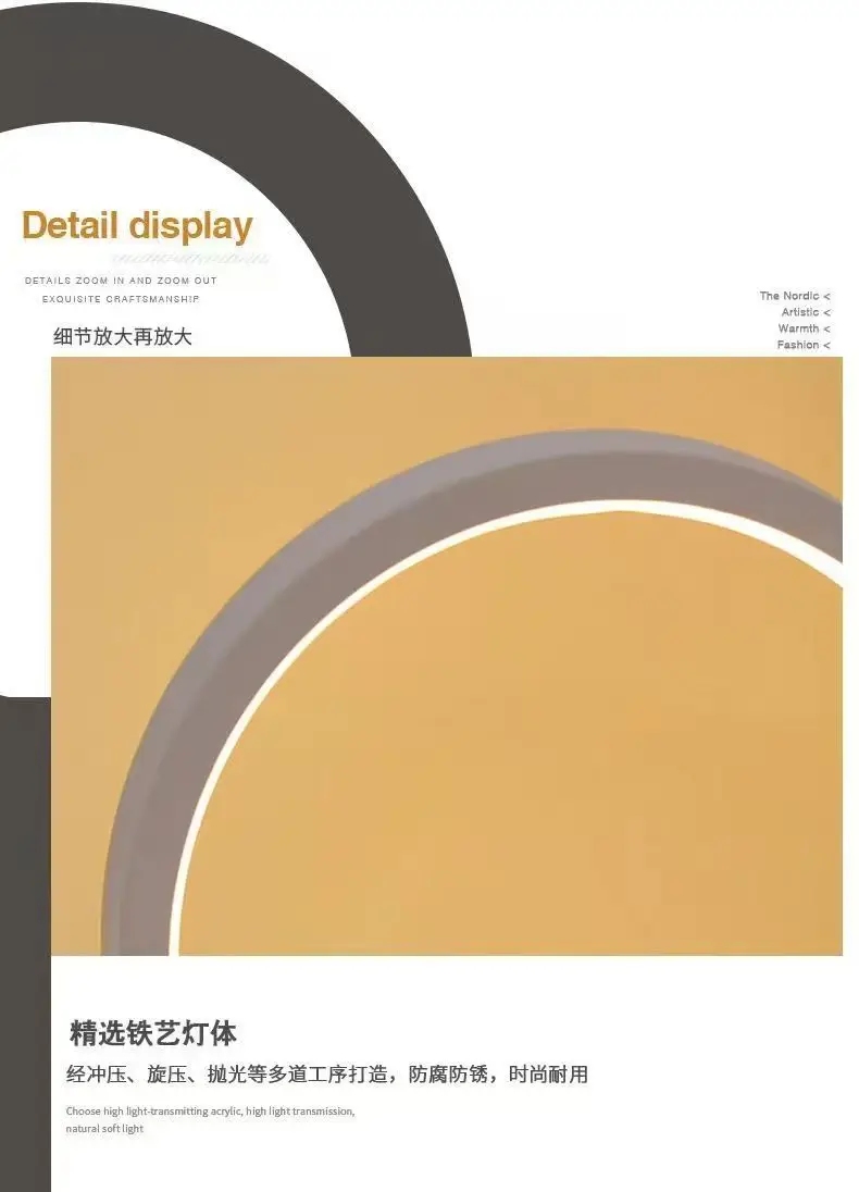 20CM LED Simple Circular Ring Table Lamp Bedroom Bedside Living Room Restaurant Hotel Decorative Lamp Dimmable Round Night Light - view 3