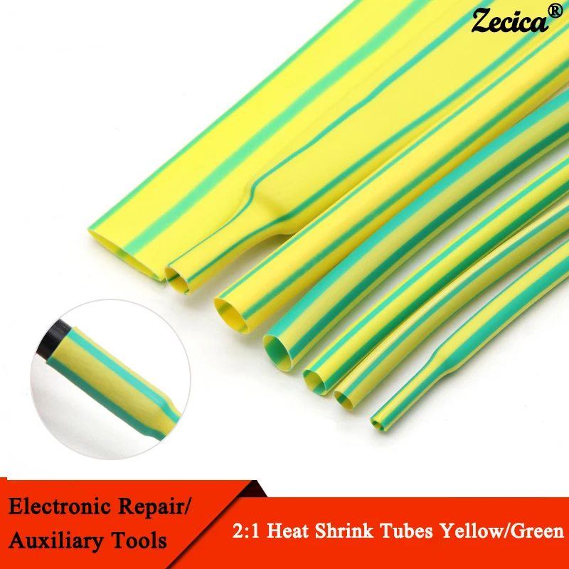 

1~10m 2:1 Heat Shrink Heatshrink Tube Diameter 0.6mm ~ 80mm Yellow-Green DIY Wrap Wire Repair Cable Protecctor Tubing Sleeving