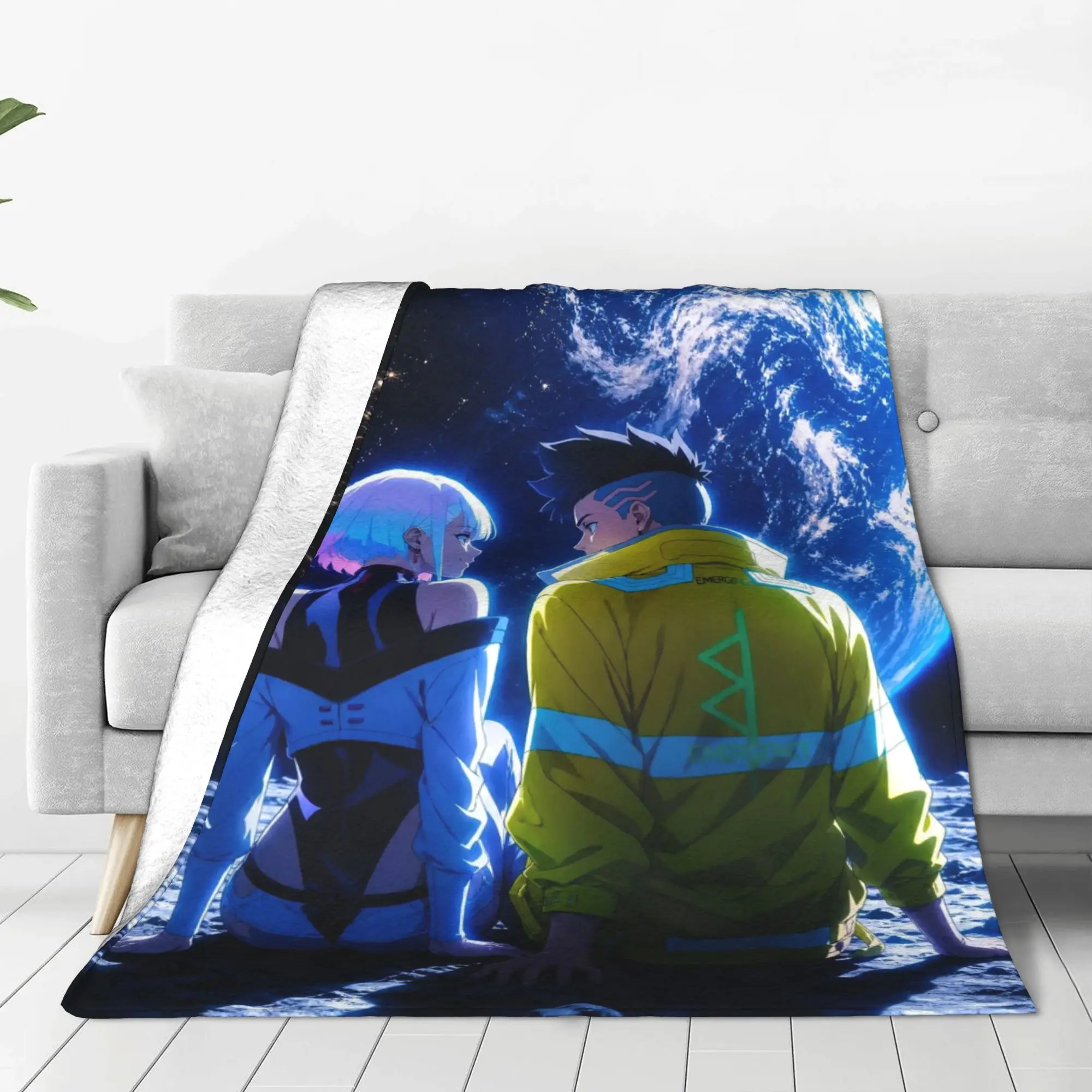 Cyberpunk Edgerunners Cyberpunk Edgerunners Blanket All Season Breathable Lightweight Throw Blankets For home Rug Piece