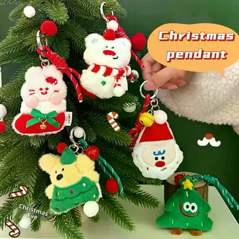 

Cute Cartoon Plush Christmas Doll Pendant Keychain Kawaii Stuffed Doll Backpack Pendant Decoration Accessories Christmas Gift