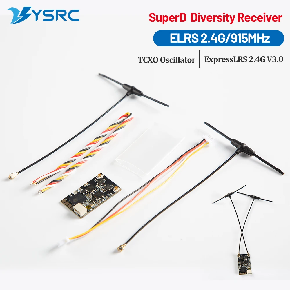 SuperD ELRS 915MHz/ 2.4G Diversity Receiver built-in a TCXO ExprssLRS RX Parts For RC FPV Quadcopter Long Range/Freestyle Drones
