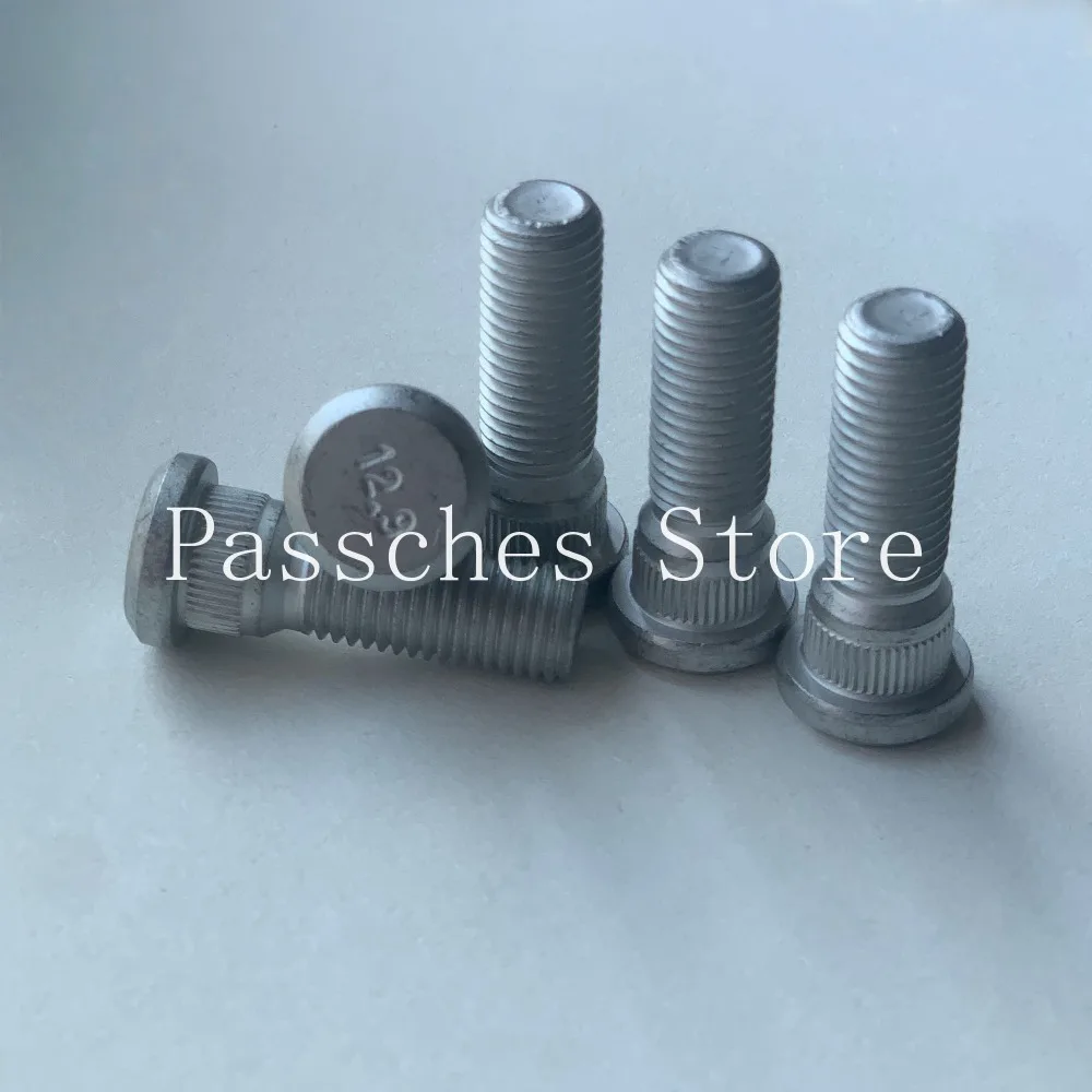 12.9 Grade Wheel Lug Studs Hub Spline Bolts M2x1.25 M12x1.5 Knurl OD 14.3mm Length 43mm