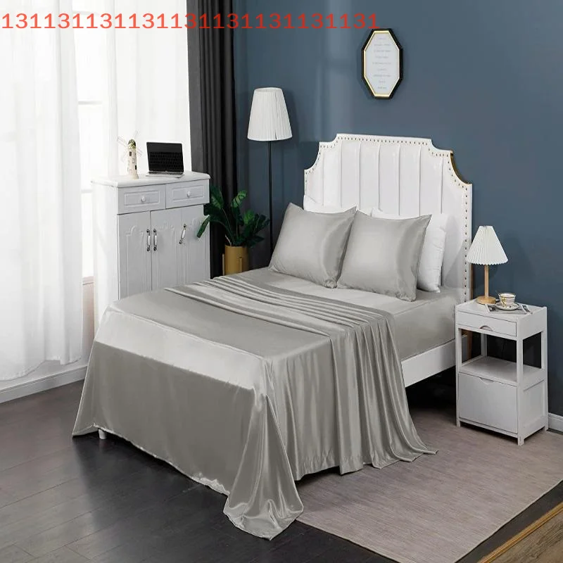 

1 пара шелковистых мягких декоративных наволочек для спальни, однотонный комплект наволочек из искусственного шелка