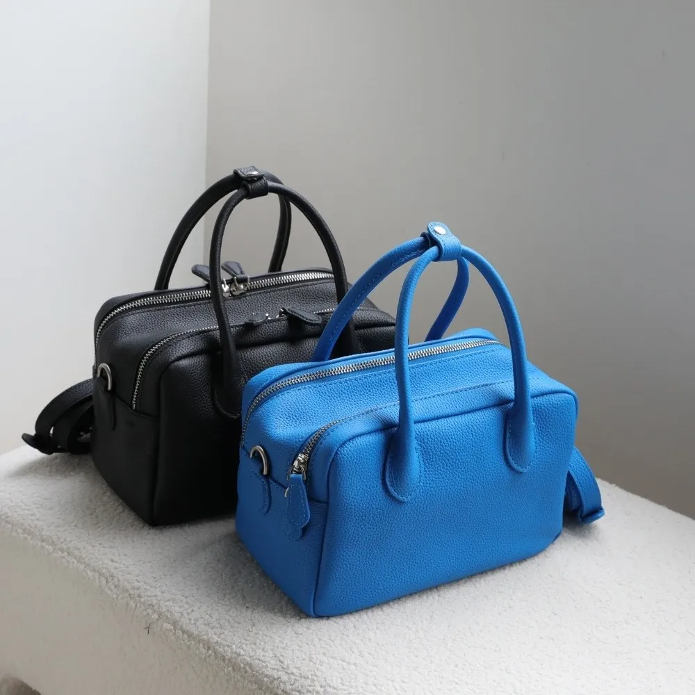 2026 Litchi Texture Ladies Handbag PU Leather Large Capacity Shoulder Bags Waterproof Bright Color Slant Cross Bag for Women