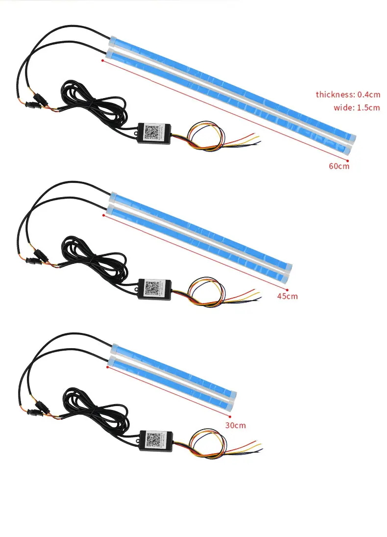 App-gesteuertes DRL Auto-Tagfahrlicht mit Blinker RGB Scan Start Flexibler Symphony Flow LED-Scheinwerferstreifen 12V – Detail 7