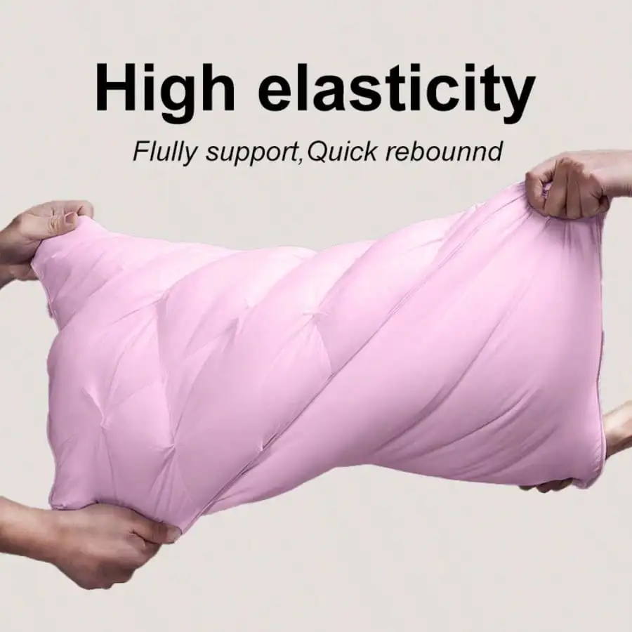 2Pcs Hotel Support Pillows, High Resilience Cool Breathable Neck Pillows for All Season Sleep