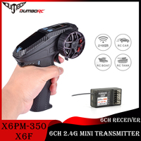 DUMBORC 6CH 2.4GHZ X6PM-350 4.8-12V RC Mini Transmitter with X6F Receiver Brake for Remote Control Car Boat Tank Model Toy Part