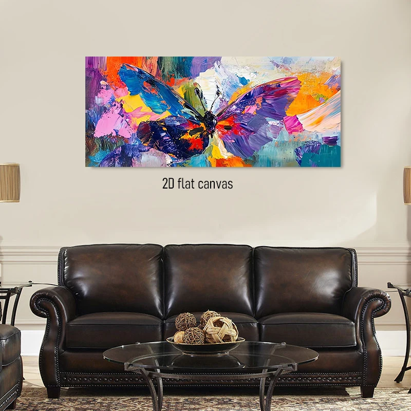 (1PC Unframe)1 abstract butterfly  painting, living room entrance hallway, bedroom headboard decoration painting, 2D plan