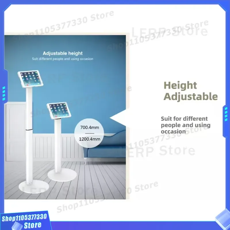 UTS 13 Rotating Tablet Floor Stand 360 Degree Adjustable Height Holder for iPad Pro Air Mini Android Phone Desk Mount Base