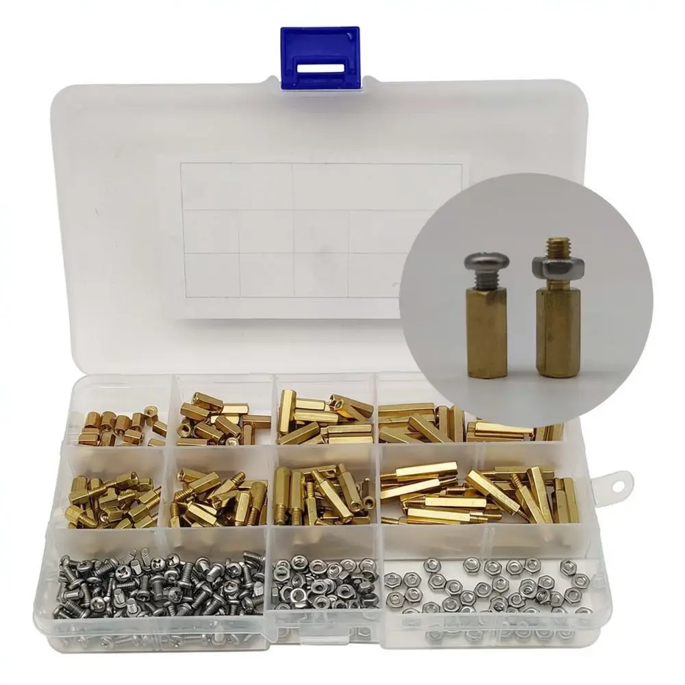 M3 Hex Brass Standoffs Assortment Kit Male Female Threaded Pillars For Electronic Circuit Board Assembly Repair Components