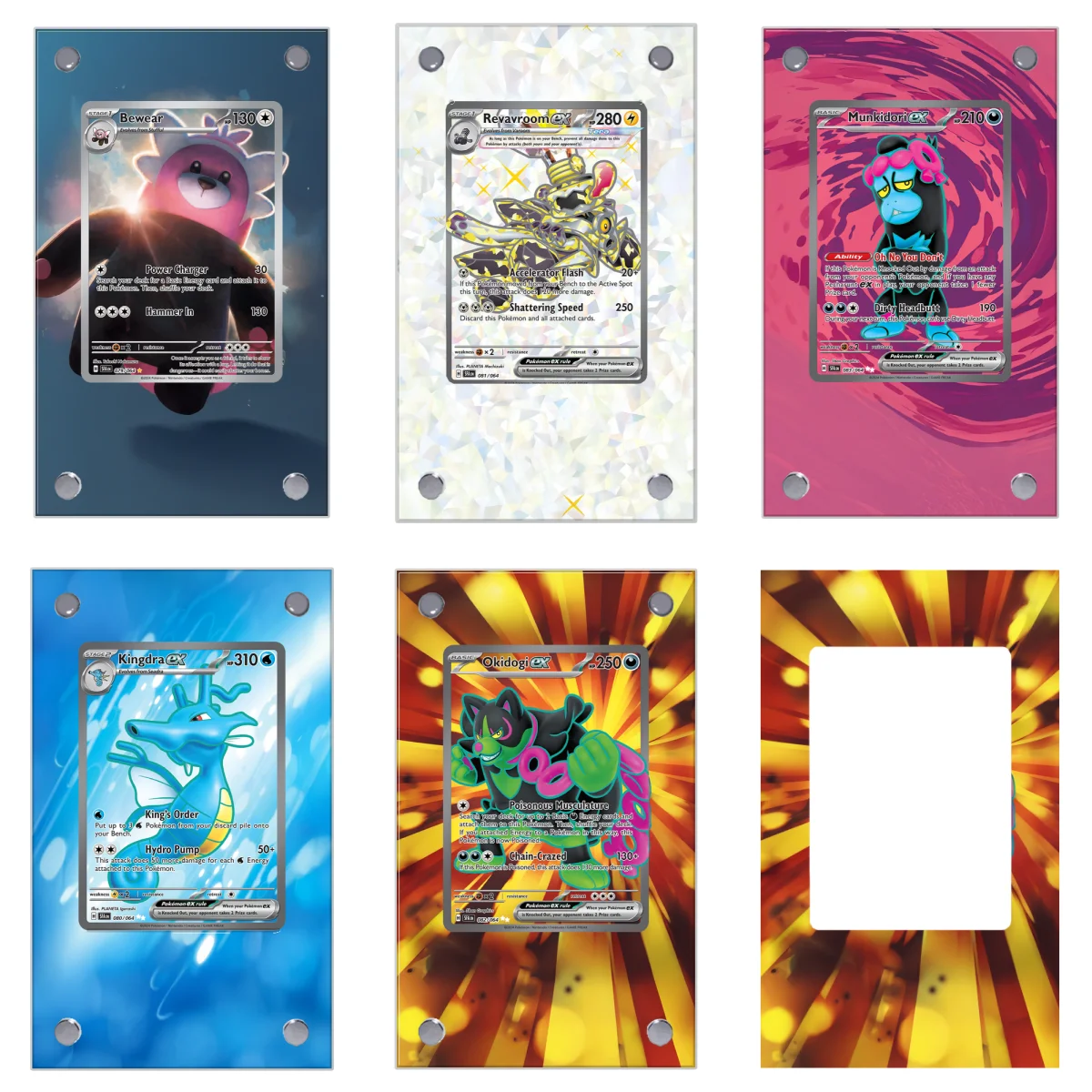 

Pokemon Bewear Okidogi Kingdra Extended Art Display Case Collection Card Extended Painting Psa Anime Display Rack Excluding