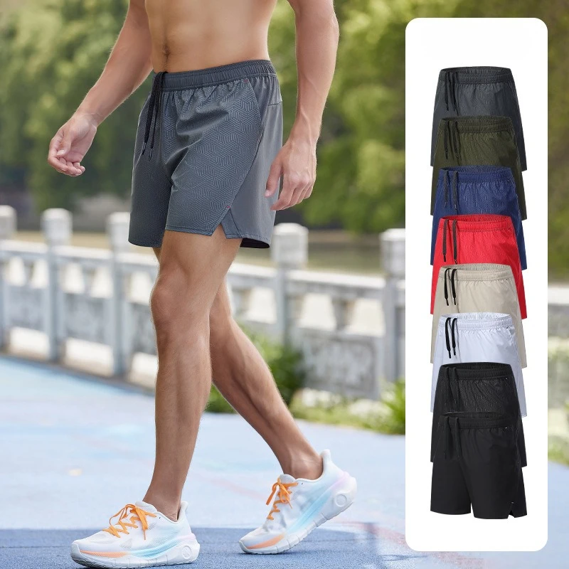 Mens Summer Splicing Casual Shorts Breathable Quick Dry Outdoor Running Fitness Shorts