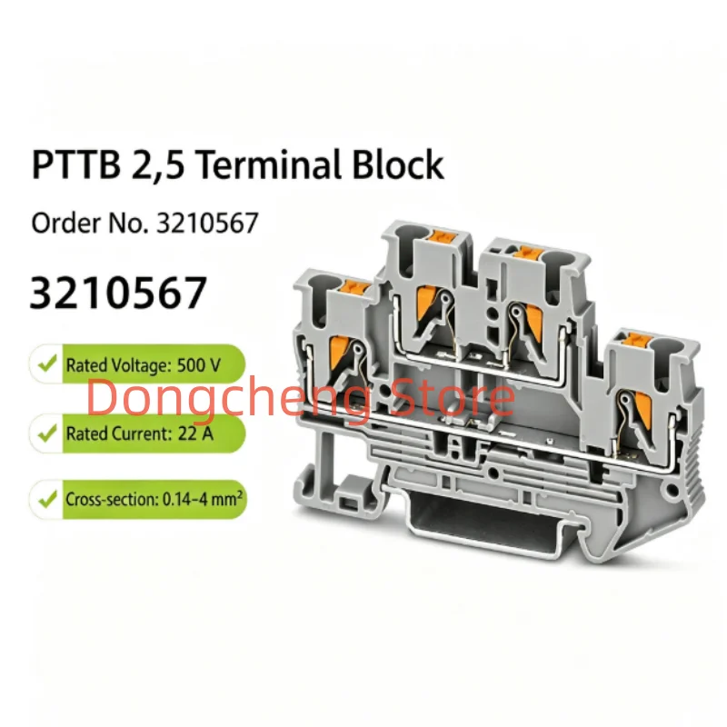10PCS/30PCS/50PCS Phoenix Contact PTTB 2,5 3210567 Double-level terminal block PTTB 2.5 2.5MM 500 V 22A Push-in connection
