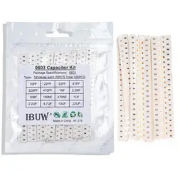 16values*20pcs=320pcs 0603 SMD Capacitor assorted kit 10pF-475M component diy samples kit IGMOPNRQ