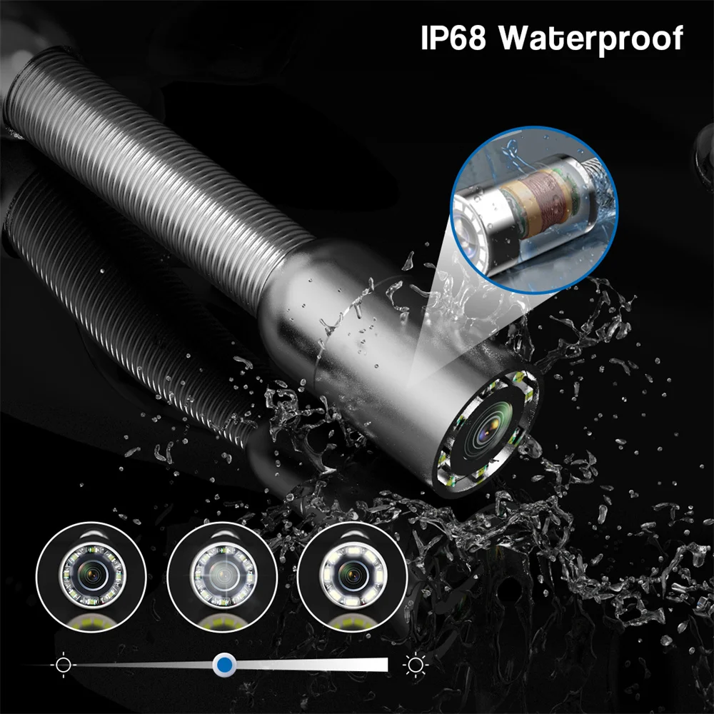 كاميرا فحص أنابيب الصرف الصحي ، المنظار الصناعي مع 4.3 مراقب ، بطاقة 16GB ، DVR ، IP68 ، استنزاف 17 مللي متر ، 22 مللي متر ، 1200TVL