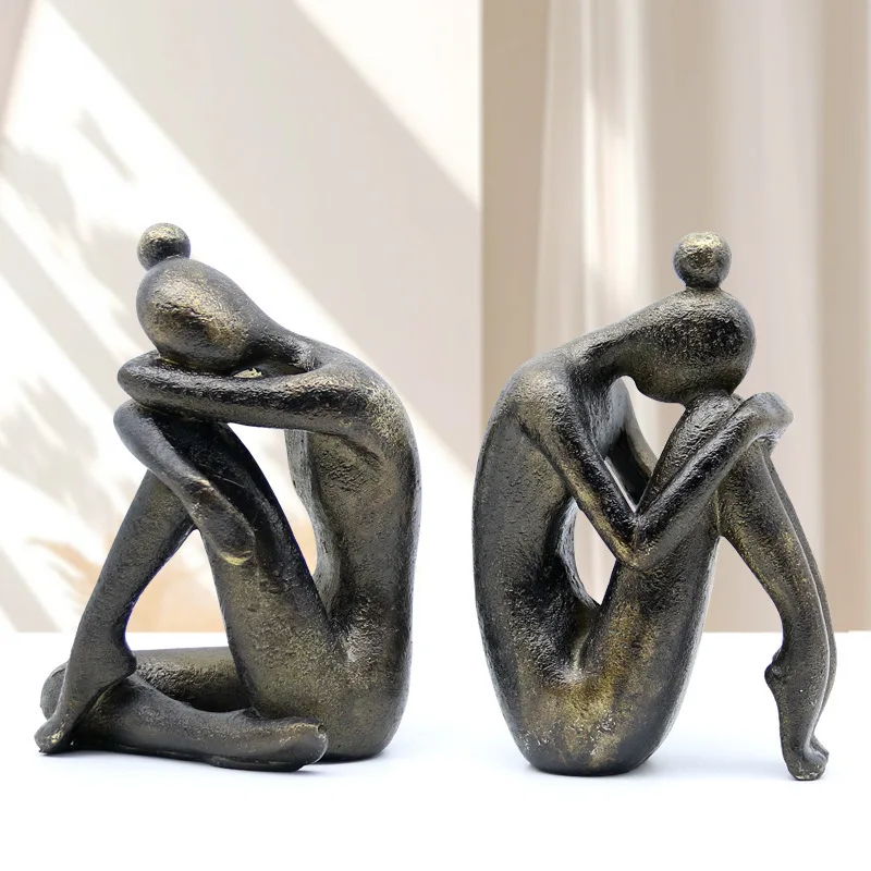 Double Yoga Statue, Desktop Decoration, Creative Character Sculpture, Resin Crafts Decoration, Room Aesthetic Decoration