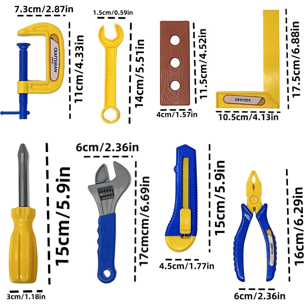 Simulação infantil grande parafuso ferramenta de reparo e armazenamento brinquedos/meninos playhouse conjunto mão-olho coordenação brinquedos, presentes de natal