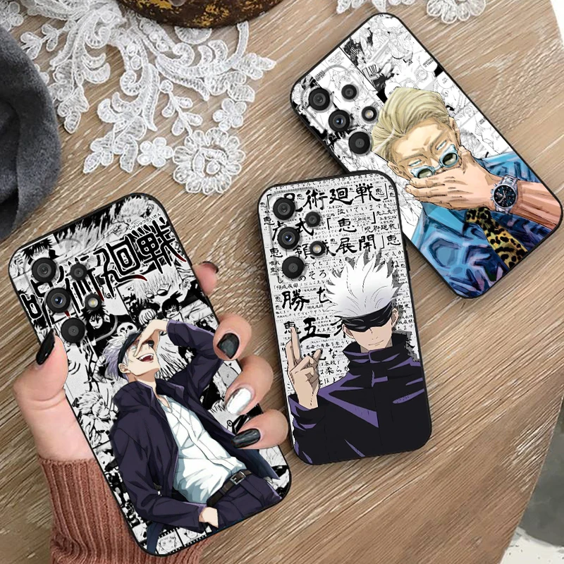 J-Jujutsu Emotion K-Kaisen For Samsung A53 A52 A33 A32 A51 A71 A21S A13 A73 A55 A22 A23 A35 A72 A54 A12 5G Black TPU Phone Case