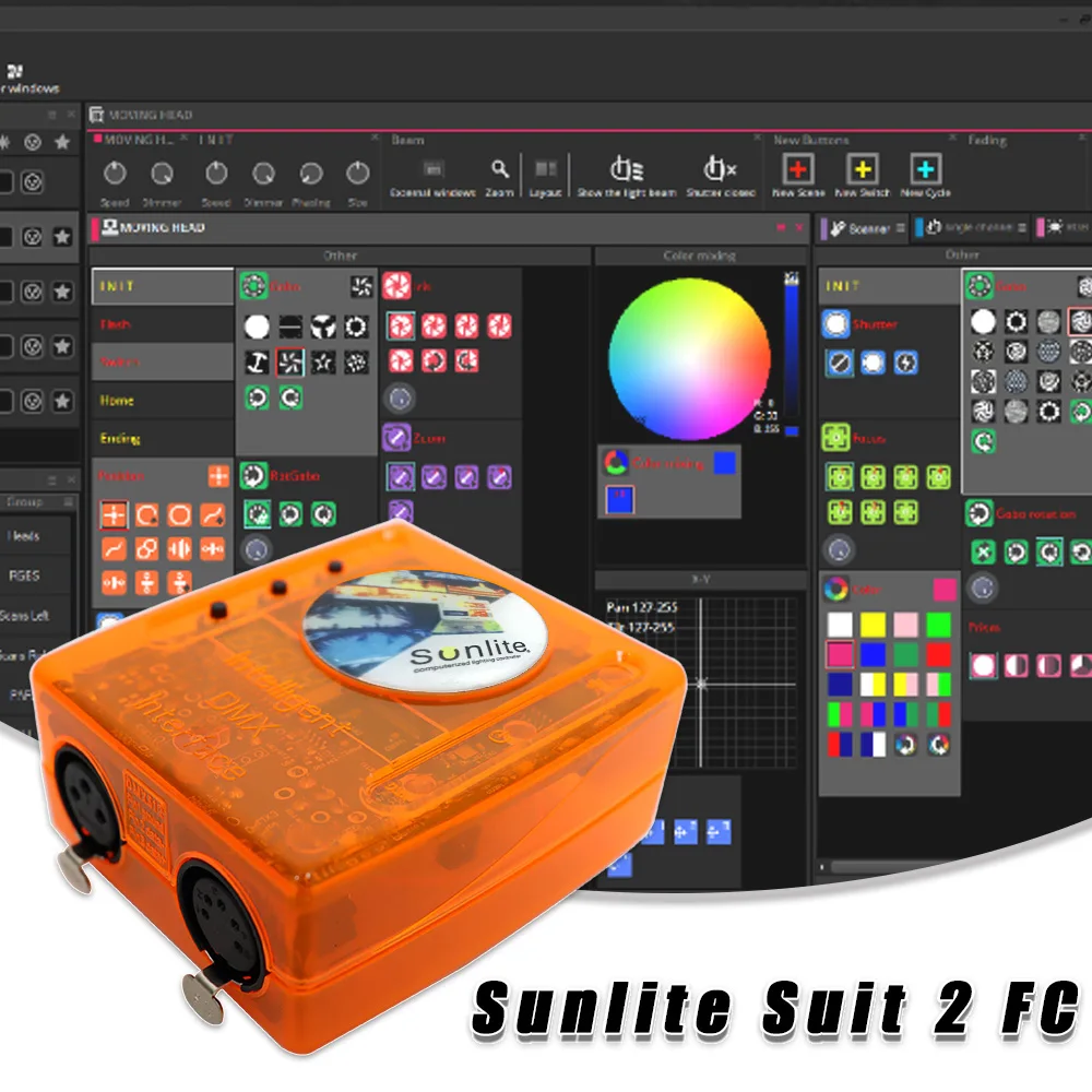 sunlite controle de equipamento de iluminacao de palco software dmx512 dj disco suite2 suite 2 01