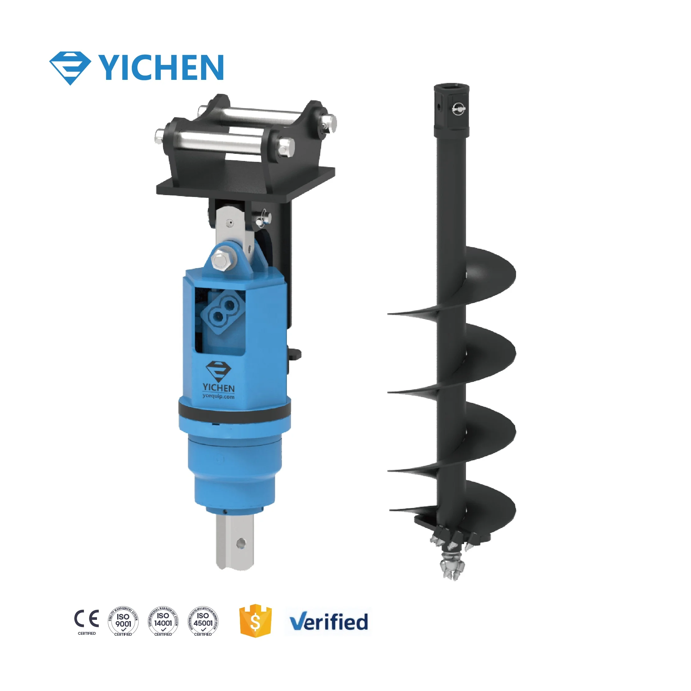 

Drilling Depth Up To 12 Meters Spiral Affarestation Digger Auger Drill For Excavator Tools 0.8 Ton/1 Ton/1.2 Ton