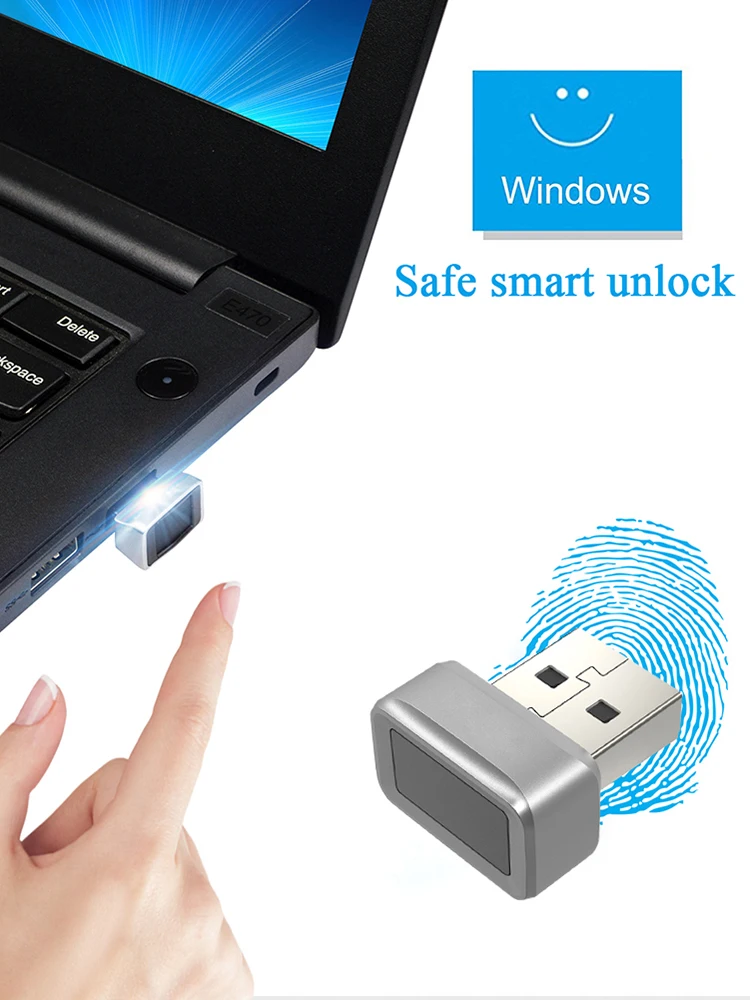 

USB-ключ для считывания отпечатков пальцев FIDO U2F, биометрический сканер отпечатков пальцев, Windows Hello, защита от подделки, миниатюрный биометрический ключ безопасности