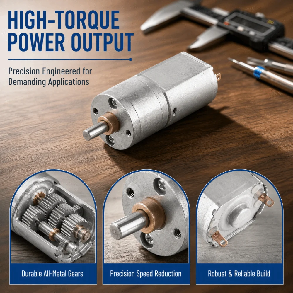 Universal 12V DC Gear Reduction Motor 100RPM 200RPM Speed Reduction Motor 20mm Diameter 15RPM High Torque Motor For Automation