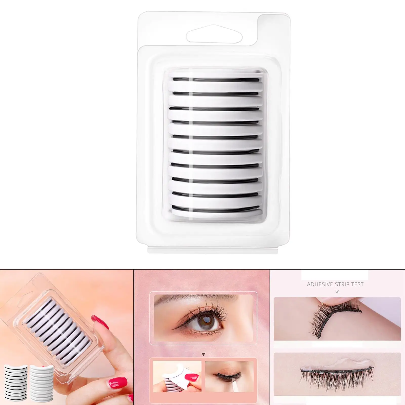 Wiederverwendbare selbstklebende Wimpernstreifen, natürliches Aussehen, Wimpernverlängerungsset, wasserfest, klebstofffrei, für den täglichen Make-up-Einsatz