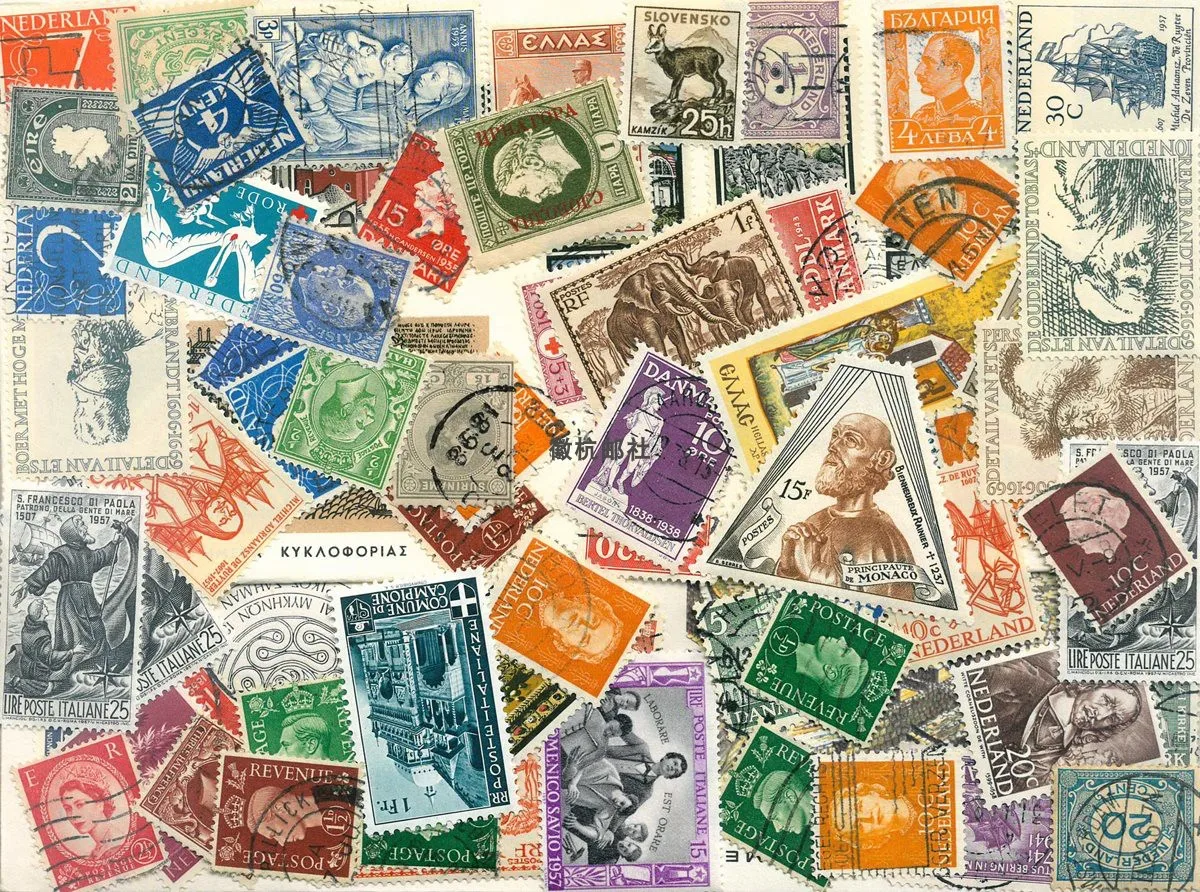 300 Sellos Postales Diferentes para Colección, Sellos Auténticos con Múltiples Temas, Colección de Sellos Postales Retro, Material para Scrapbooking